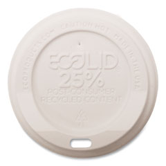Eco-Products® EcoLid 25% Recycled Content Hot Cup Lid, White, Fits 8 oz Hot Cups, 100/Pack, 10 Packs/Carton