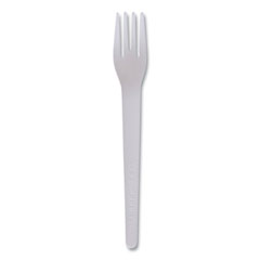 Eco-Products® Plantware Compostable Cutlery, Fork, 6", White, 1,000/Carton