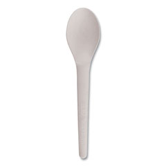 Eco-Products® Plantware Compostable Cutlery, Spoon, 6", Pearl White, 50/Pack, 20 Pack/Carton