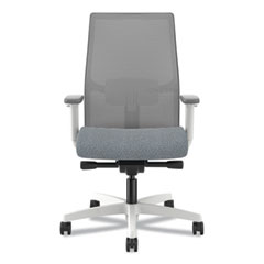 HON® Ignition 2.0 4-Way Stretch Mid-Back Mesh Task Chair, 17" to 21" Seat Height, Basalt Seat, Fog Back, Designer White Base
