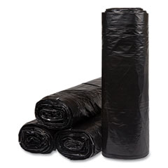 Inteplast Group Low-Density Commercial Can Liners, 60 gal, 1.2 mil, 38" x 58", Black, 10 Bags/Roll, 10 Rolls/Carton