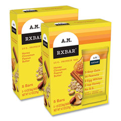 A.M. RXBAR® Adult Bars, Honey Cinnamon Peanut Butter, 1.9 oz Bar, 5 Bars/Packs, 2 Packs/Carton, Ships in 1-3 Business Days