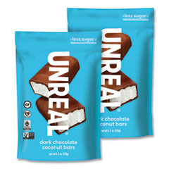 UNREAL® Dark Chocolate Coconut Bars, Dark Chocolate, 4.2 oz Bag, 2/Carton, Ships in 1-3 Business Days