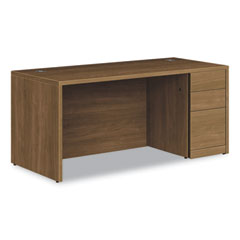HON® 10500 Series Single Pedestal Desk, Right Pedestal: Box/Box/File, 66" x 30" x 29.5", Pinnacle