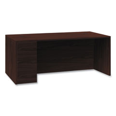 HON® 10500 Series Single Pedestal Desk, Left Pedestal: Box/Box/File, 66" x 30" x 29.5", Mahogany