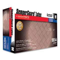 SemperGuard® Latex Gloves, Cream, Medium, 100/Box, 10 Boxes/Carton