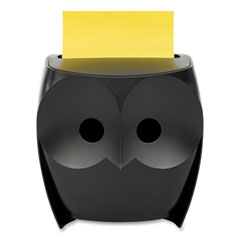 Post-it® Pop-up Notes Owl-Shaped Dispenser, For 3 x 3 Pads, Black, Includes 45-Sheet Citron Super Sticky Dispenser Pop-Up Pad