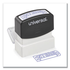 Universal® Message Stamp, ENTERED, Pre-Inked One-Color, Blue