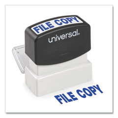 Universal® Message Stamp, FILE COPY, Pre-Inked One-Color, Blue