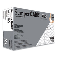 SemperCare® Latex Examination Gloves, Cream, X-Large, 100/Box