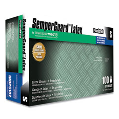 SemperGuard® Latex Powdered Gloves, Cream, Small, 100/Box