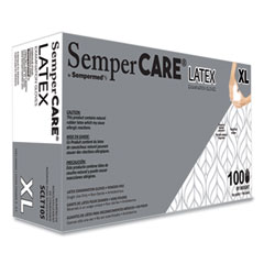 SemperCare® Latex Gloves, Cream, X-Large, 100/Box, 10 Boxes/Carton