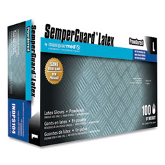 SemperGuard® Latex Powdered Gloves, Cream, Large, 100/Box