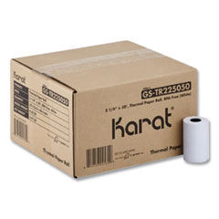 Karat® Thermal Paper Rolls, 2.25" x 50 ft, White, 50/Carton