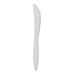 Boardwalk® Mediumweight Polypropylene Cutlery, Knife, White, 1000/Carton