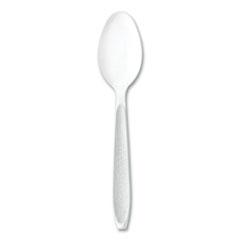 SOLO® Impress Heavyweight Full-Length Polystyrene Cutlery, Teaspoon, White, 100/Box
