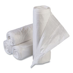 Inteplast Group Draw-Tuff Institutional Draw-Tape Can Liners, 23 gal, 1 mil, 38" x 28.5", Natural, 25 Bags/Roll, 6 Rolls/Carton