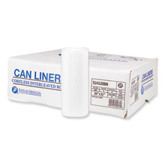 Inteplast Group High-Density Commercial Can Liners, 16 gal, 8 mic, 24" x 33", Natural, 50 Bags/Roll, 20 Rolls/Carton