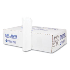 Inteplast Group High-Density Commercial Can Liners, 33 gal, 11 mic, 33" x 40", Clear, 25 Bags/Roll, 20 Interleaved Rolls/Carton