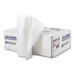 Inteplast Group High-Density Commercial Can Liners, 60 gal, 14 mic, 38" x 60", Clear, 25 Bags/Roll, 8 Interleaved Rolls/Carton