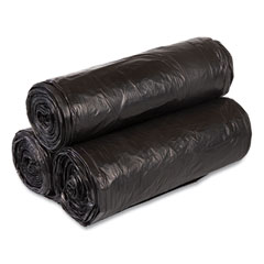 Inteplast Group High-Density Commercial Can Liners Value Pack, 60 gal, 19 mic, 43" x 46", Black, 25 Bags/Roll, 6 Interleaved Rolls/Carton
