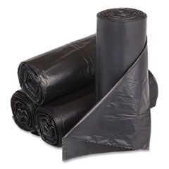 Inteplast Group High-Density Commercial Can Liners, 33 gal, 14 mic, 30" x 43", Blue, 25 Bags/Roll, 10 Interleaved Rolls/Carton