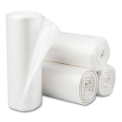 Inteplast Group High-Density Commercial Can Liners, 10 gal, 5 mic, 24" x 24", Natural, 50 Bags/Roll, 20 Rolls/Carton