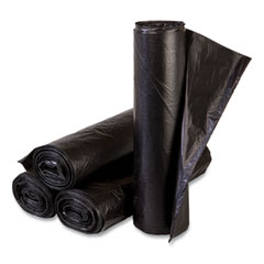 Inteplast Group High-Density Commercial Can Liners, 10 gal, 6 mic, 24" x 24", Black, 50 Bags/Roll, 20 Perforated Rolls/Carton