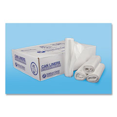 Inteplast Group High-Density Commercial Can Liners, 30 gal, 13 mic, 30" x 37", Clear, 25 Bags/Roll, 20 Interleaved Rolls/Carton