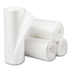 Inteplast Group High-Density Commercial Can Liners, 60 gal, 12 mic, 38" x 60", Clear, 25 Bags/Roll, 8 Interleaved Rolls/Carton