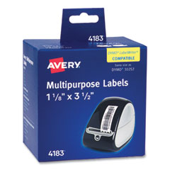 Avery® Multipurpose Thermal Labels, 3.5 x 1.3, White, 350/Roll, 2 Rolls/Box