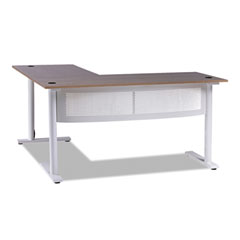 Workspace by Alera® L-Shaped Writing Desk, 59.05" x 59.05" x 29.53", Beigewood/White