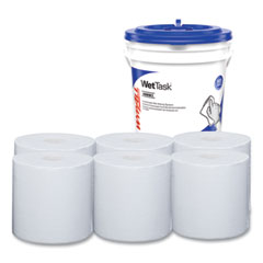 WypAll® Power Clean Wipers for WetTask Customizable Wet Wiping System with (1) Bucket, 12 x 12.5, Unscented, 95/Roll, 6 Rolls/Carton