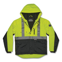 GloWear 8275 Class 2 Heavy-Duty Hi-Vis Workwear Sherpa Lined Jacket, X-Large, Lime