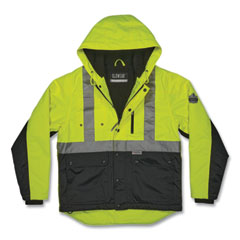 ergodyne® GloWear 8275 Class 2 Heavy-Duty Hi-Vis Workwear Sherpa Lined Jacket, Medium, Lime, Ships in 1-3 Business Days
