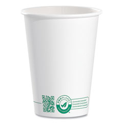 SOLO® Compostable Paper Hot Cups, ProPlanet Seal, 12 oz, White/Green, 50/Pack