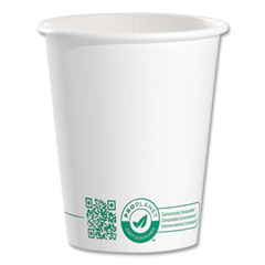 SOLO® Compostable Paper Hot Cups, ProPlanet Seal, 10 oz, White/Green, 50/Pack