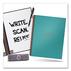 Rocketbook Core Smart Notebook, Dotted Rule, Teal Cover, (16) 11 x 8.5 Sheets