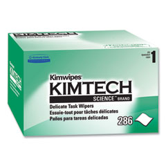 Kimtech™ Kimwipes, Delicate Task Wipers, 1-Ply, 4.4 x 8.4, Unscented, White, 286/Box