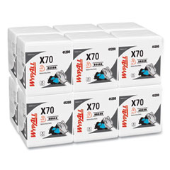 WypAll® X70 Cloths, 1/4 Fold, 12.5 x 12, White, 76/Pack, 12 Packs/Carton