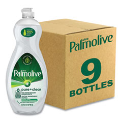 Palmolive® Pure + Clear Dishwashing Liquid, Unscented, 32.5 oz Bottle, 9/Carton