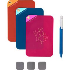 VersaNotes Starter Pack Reusable Notes, 4 x 6, Three Assorted Color Notes Plus Pen