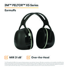 3M™ PELTOR X Series Earmuffs, Model X5A, 31 dB NRR, Black