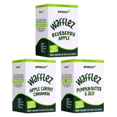 Sprout Organics® Wafflez Variety Pack, 0.65 oz Packet, 30/Carton, Ships in 1-3 Business Days