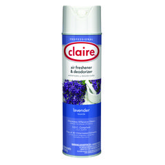 Claire® Aerosol Air Freshener and Deodorizer, Lavender, 10 oz Aerosol Spray, 12 Cans