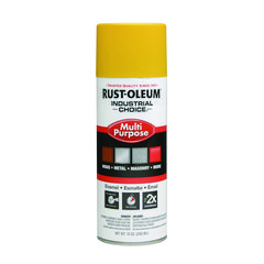 Rust-Oleum® Industrial Choice 1600 System Multi-Purpose Enamel Spray Paint, Flat Safety Yellow, 12 oz Aerosol Can, 6/Carton