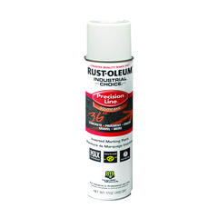 Rust-Oleum® Industrial Choice M1600 System Solvent-Based Precision Line Marking Paint, Flat White, 17 oz Aerosol Can, 12/Carton