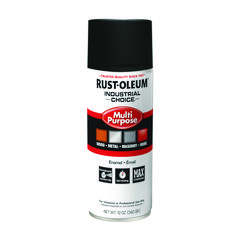 Rust-Oleum® Industrial Choice 1600 System Multi-Purpose Enamel Spray Paint, Ultra-Flat Black, 12 oz Aerosol Can, 6/Carton