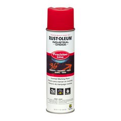 Rust-Oleum® Industrial Choice M1800 System Water-Based Precision Line Marking Paint, Flat Safety Red, 17 oz Aerosol Can, 12/Carton