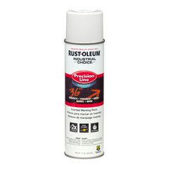 Rust-Oleum® Industrial Choice M1800 System Water-Based Precision Line Marking Paint, Flat White, 17 oz Aerosol Can, 12/Carton